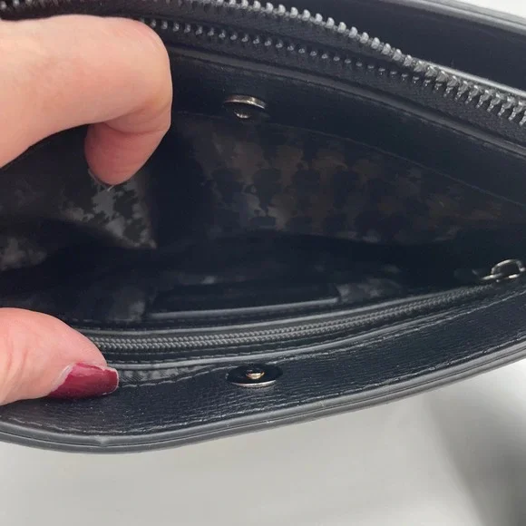 NWT Karl Lagerfeld Paris Black Leather Shoulder Bag MSRP $228 Style LH4HR3 Y2K - Picture 10 of 13